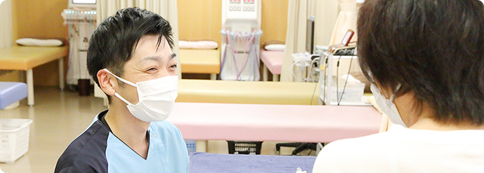 国家資格を有するリハビリ専門スタッフがマンツーマンで運動療法を担当